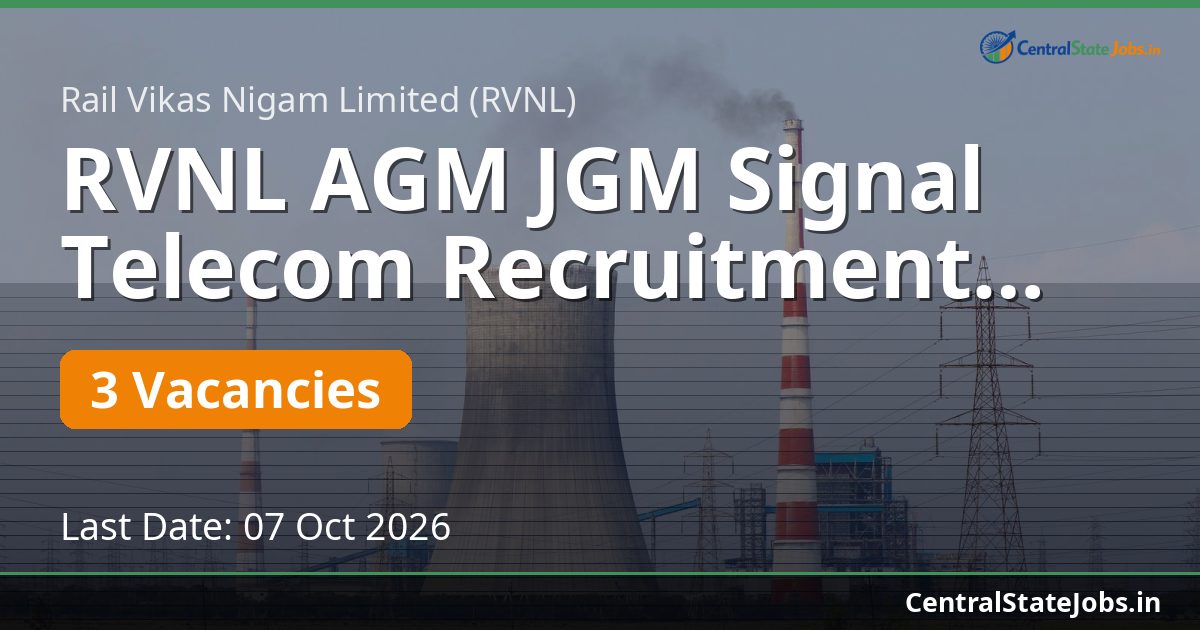 RVNL AGM JGM Signal Telecom Recruitment 2026