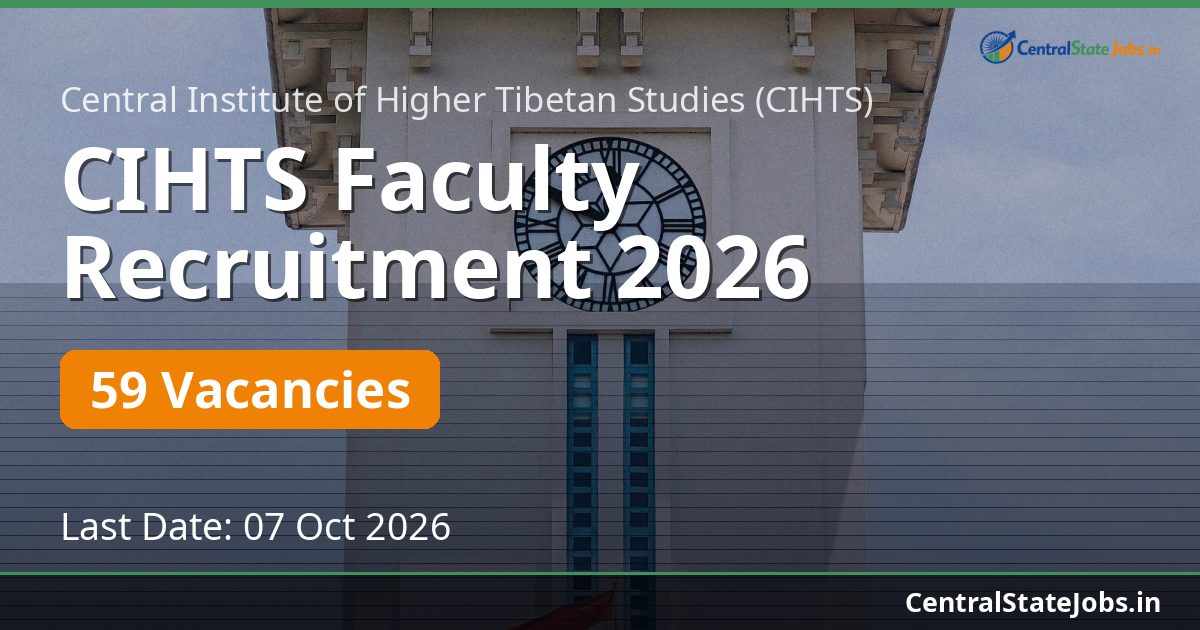CIHTS Faculty Recruitment 2026 — 59 Vacancies