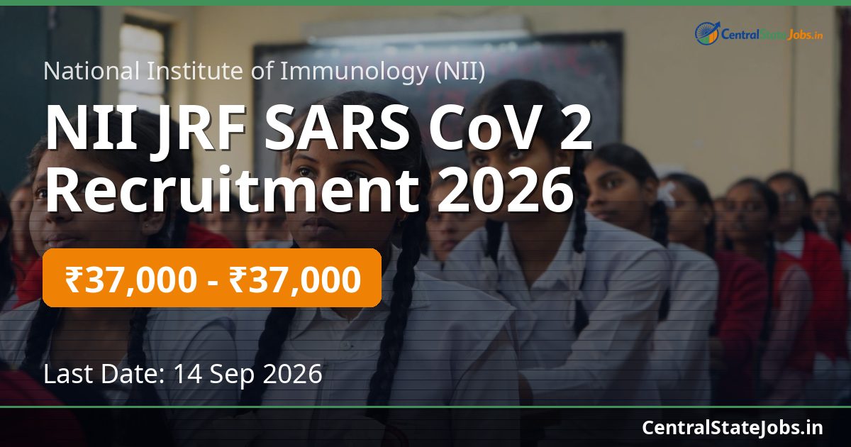 NII JRF SARS CoV 2 Recruitment 2026