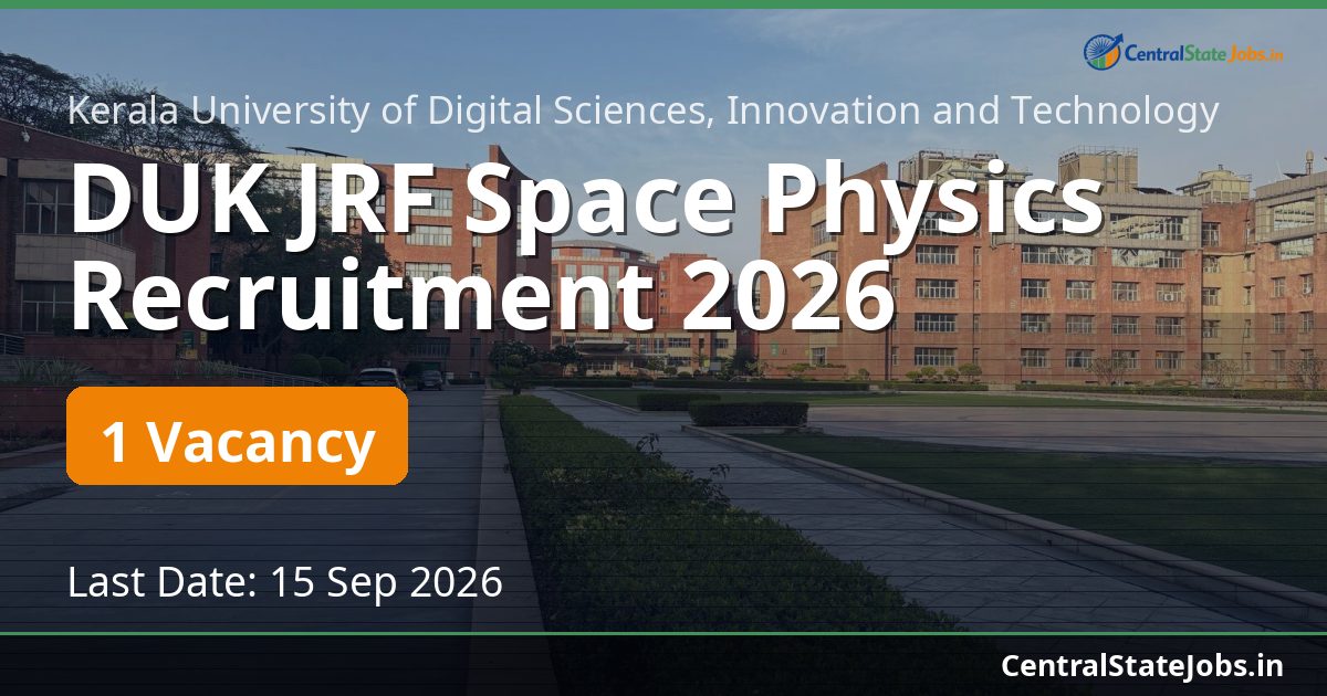 DUK JRF Space Physics Recruitment 2026