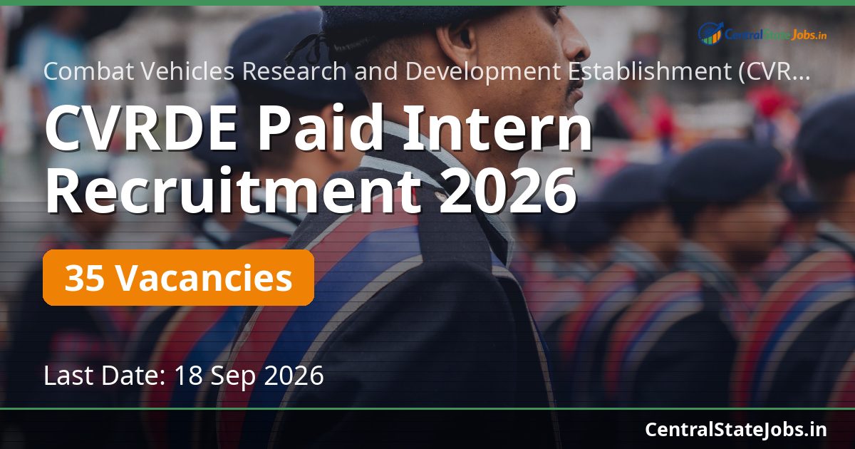 CVRDE Paid Intern Recruitment 2026 — 35 Vacancies