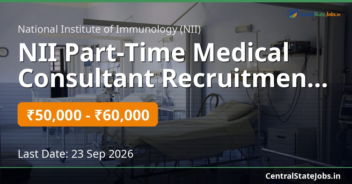 NII Part-Time Medical Consultant Recruitment 2026