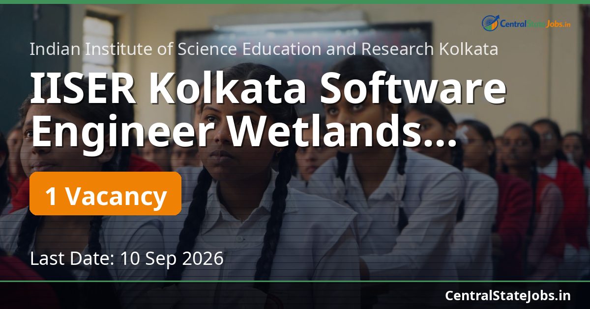 IISER Kolkata Software Engineer Wetlands Recruitment 2026