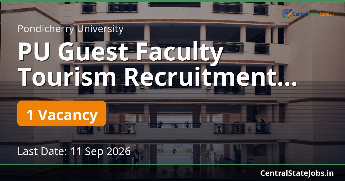 PU Guest Faculty Tourism Recruitment 2026