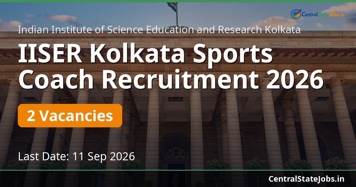 IISER Kolkata Sports Coach Recruitment 2026