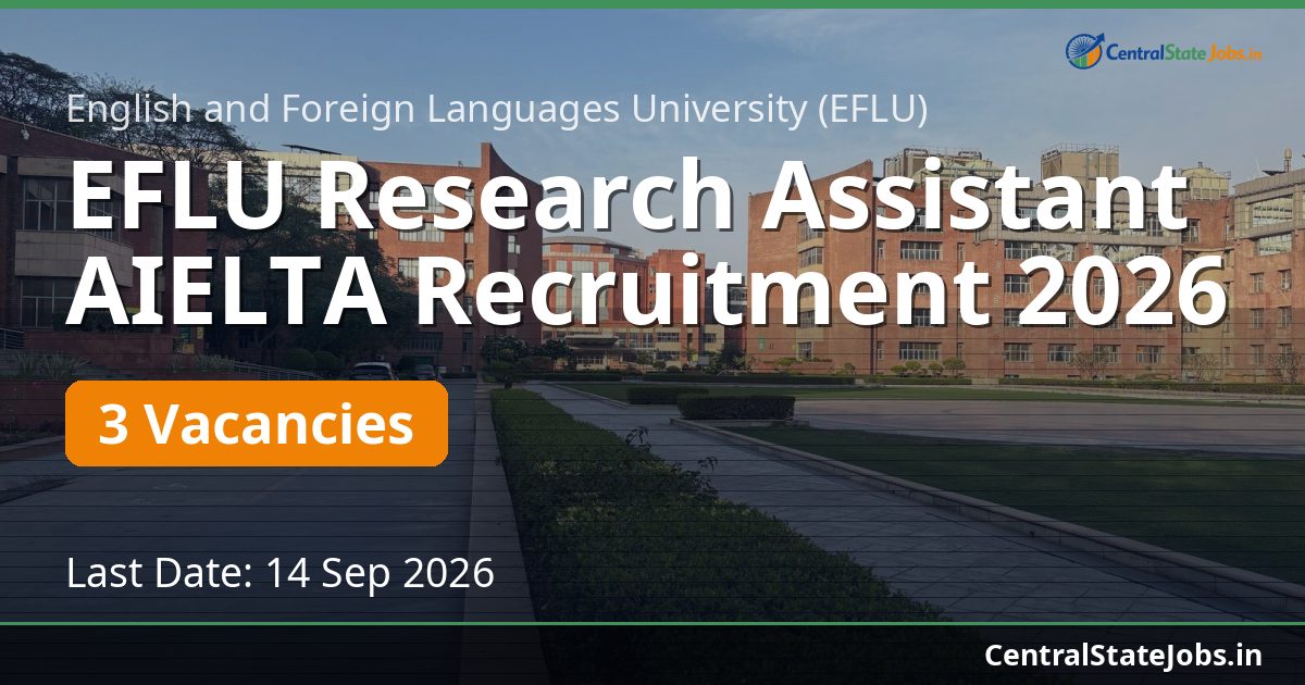 EFLU Research Assistant AIELTA Recruitment 2026
