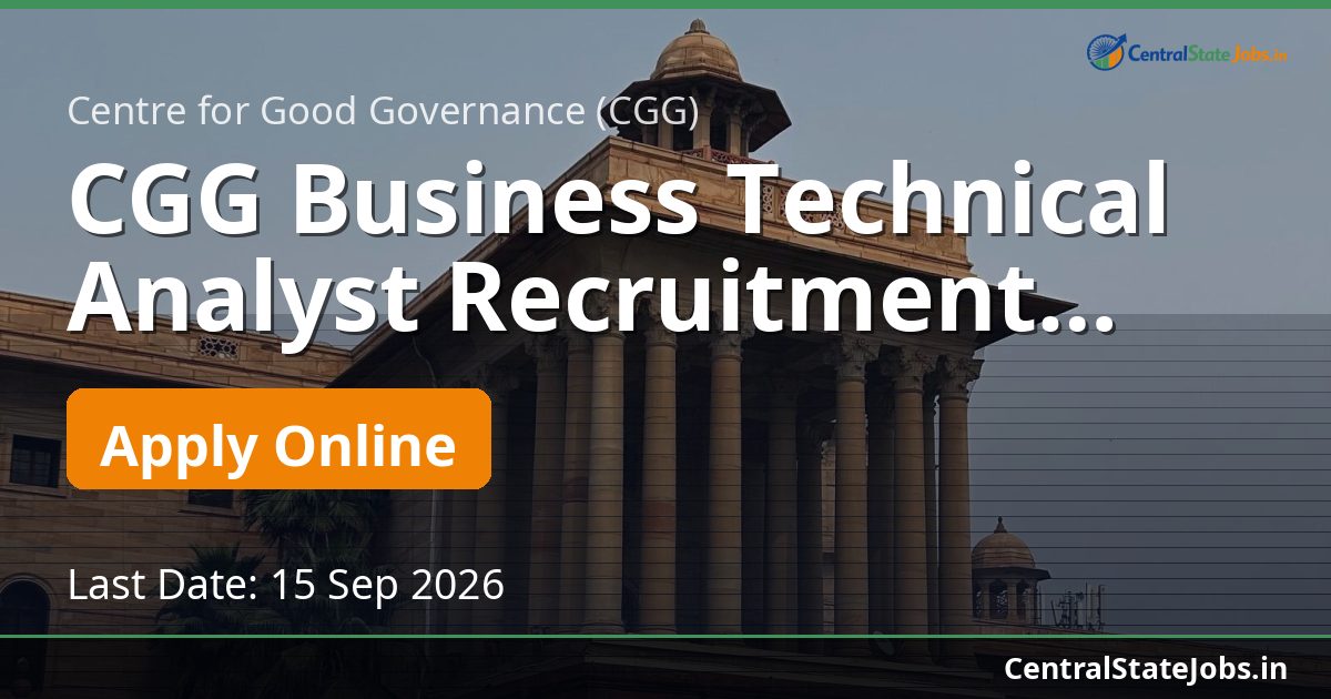 CGG Business Technical Analyst Recruitment 2026