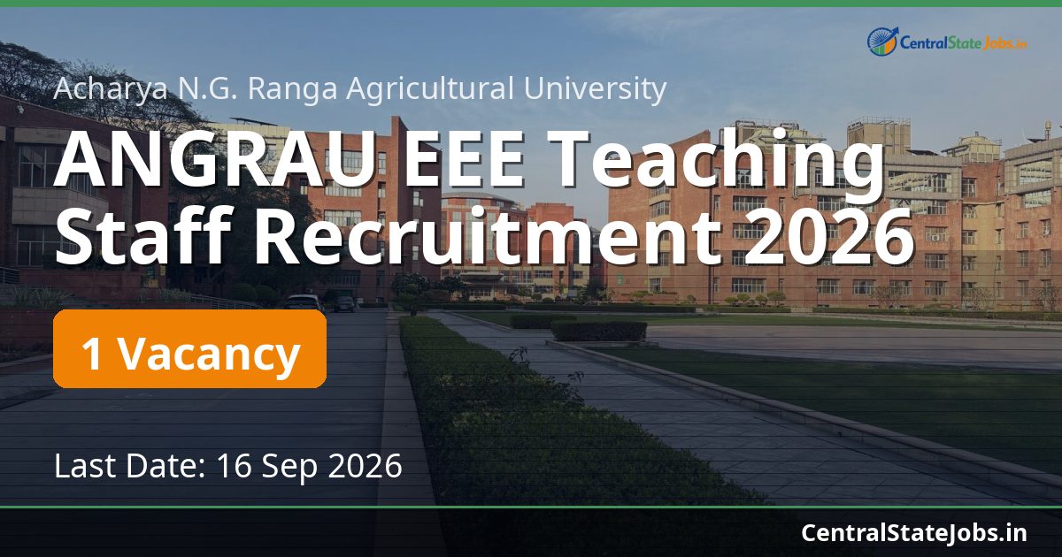 ANGRAU EEE Teaching Staff Recruitment 2026