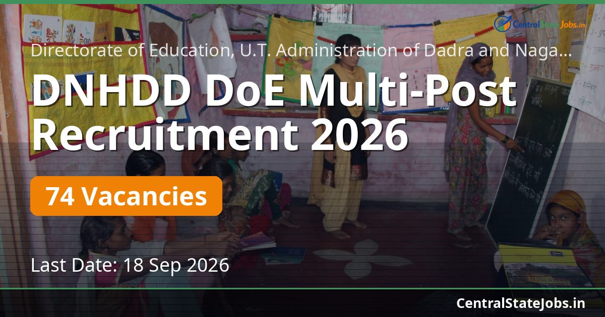 DNHDD DoE Multi-Post Recruitment 2026 — 74 Vacancies