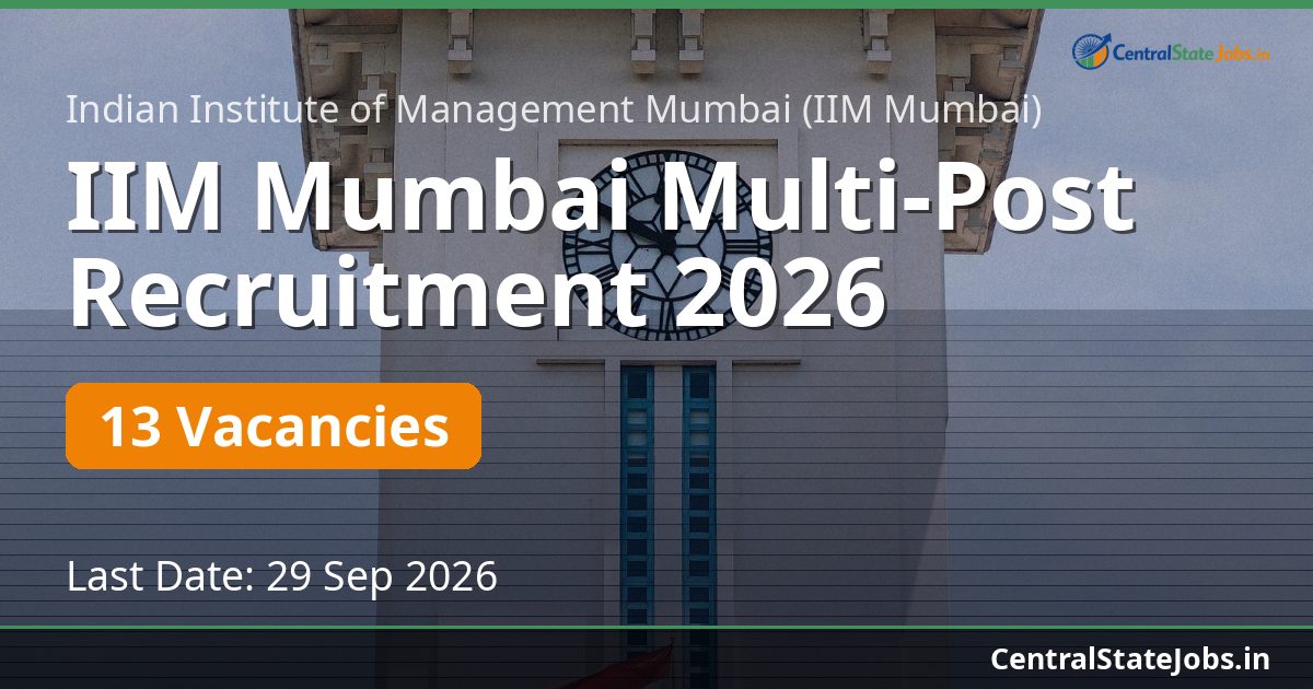 IIM Mumbai Multi-Post Recruitment 2026