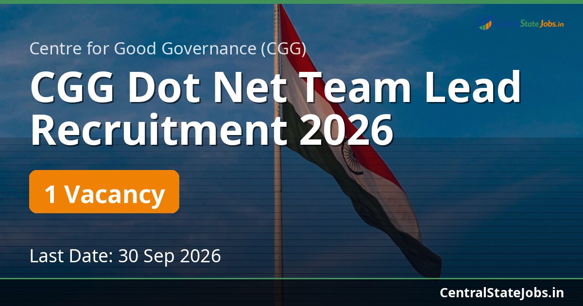 CGG Dot Net Team Lead Recruitment 2026