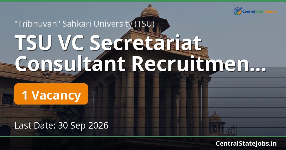 TSU VC Secretariat Consultant Recruitment 2026