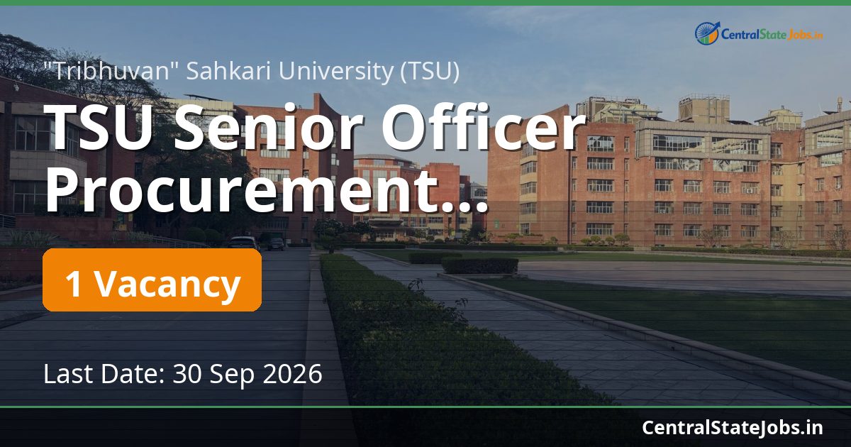 TSU Senior Officer Procurement Recruitment 2026