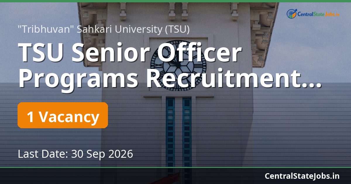 TSU Senior Officer Programs Recruitment 2026