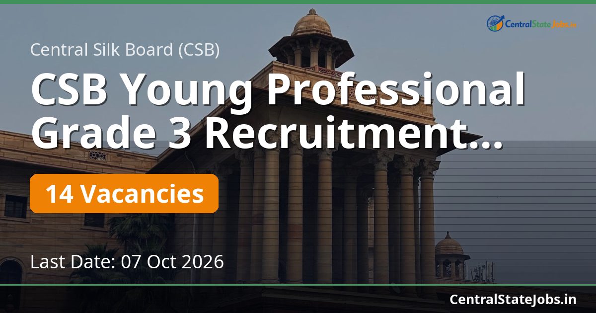 CSB Young Professional Grade 3 Recruitment 2026