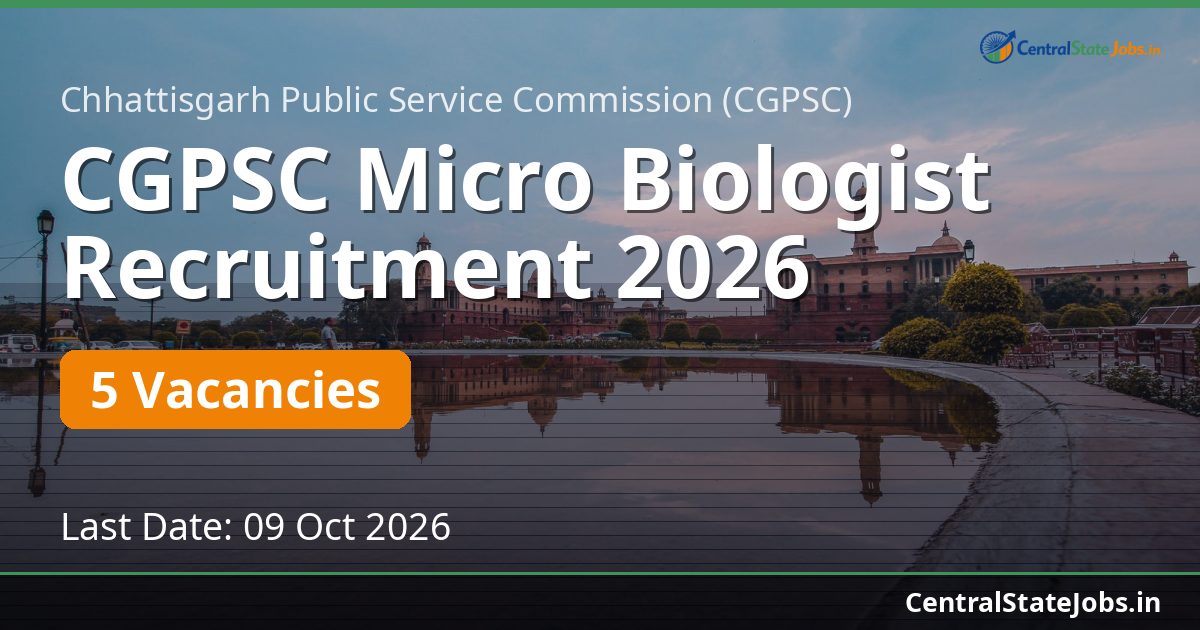 CGPSC Micro Biologist Recruitment 2026