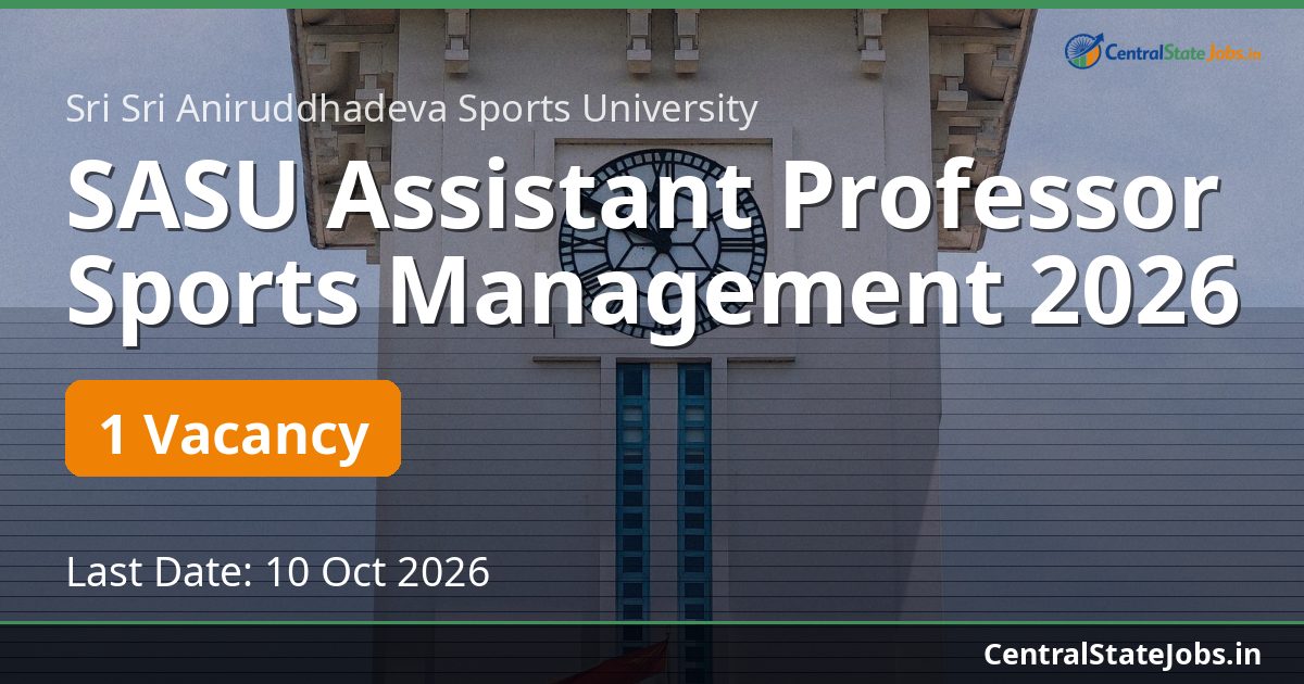 SASU Assistant Professor Sports Management 2026