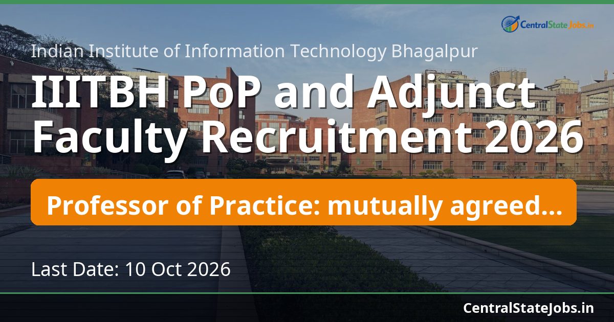 IIITBH PoP and Adjunct Faculty Recruitment 2026
