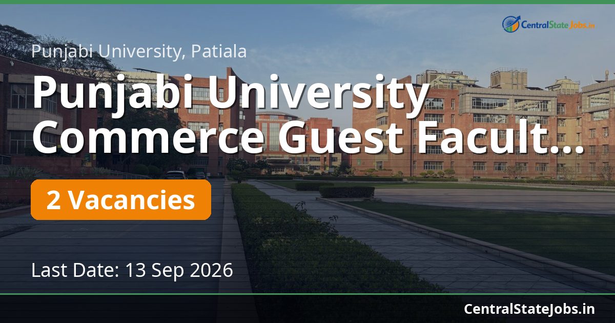 Punjabi University Commerce Guest Faculty 2026