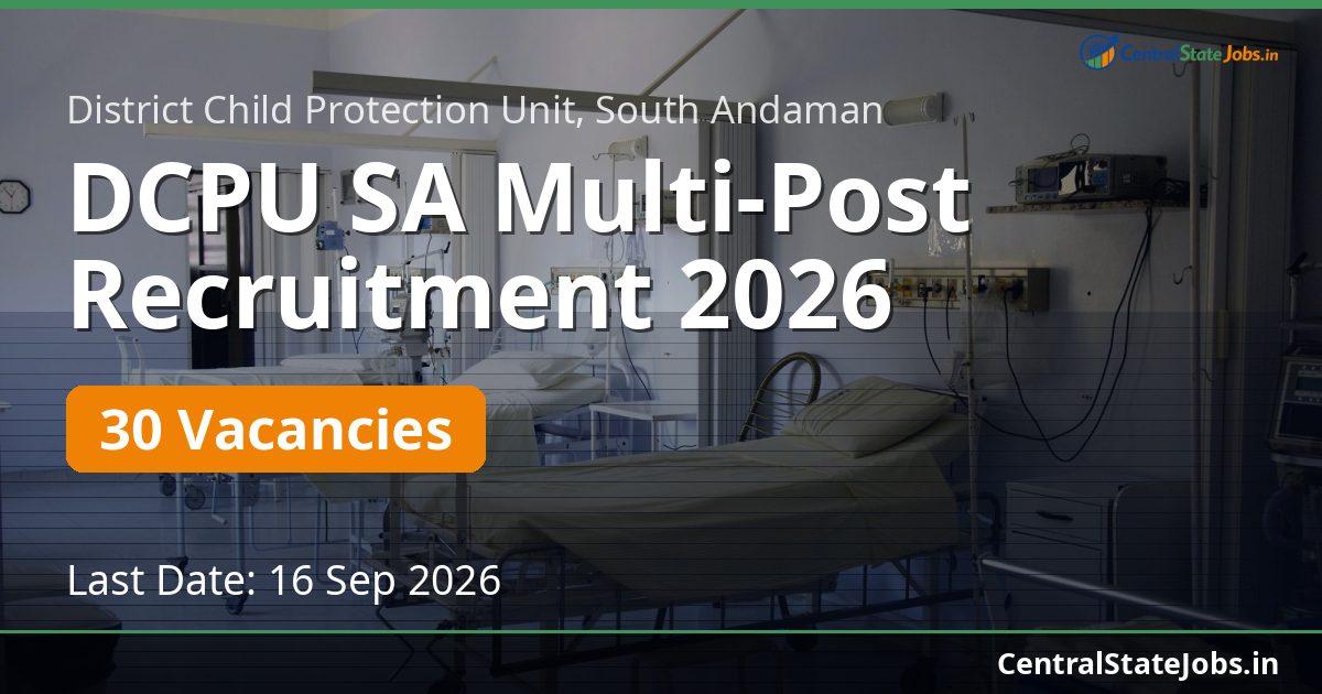 DCPU SA Multi-Post Recruitment 2026 — 30 Vacancies