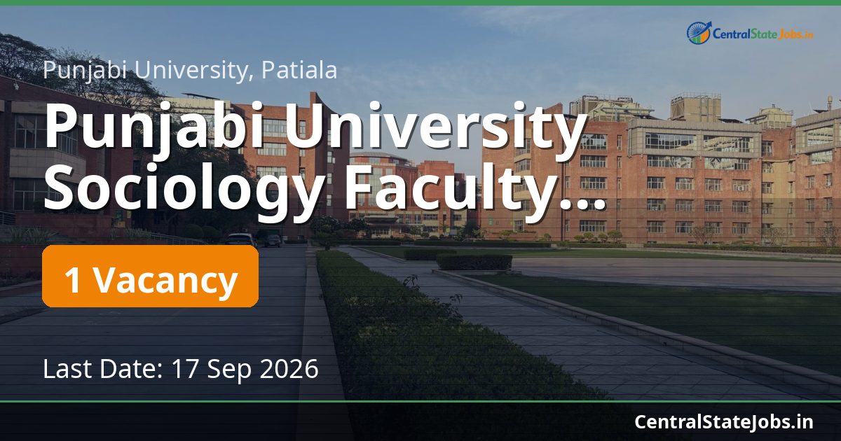 Punjabi University Sociology Faculty Recruitment 2026