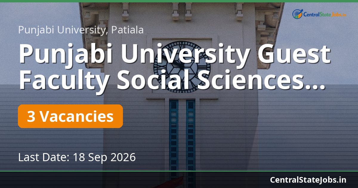 Punjabi University Guest Faculty Social Sciences 2026