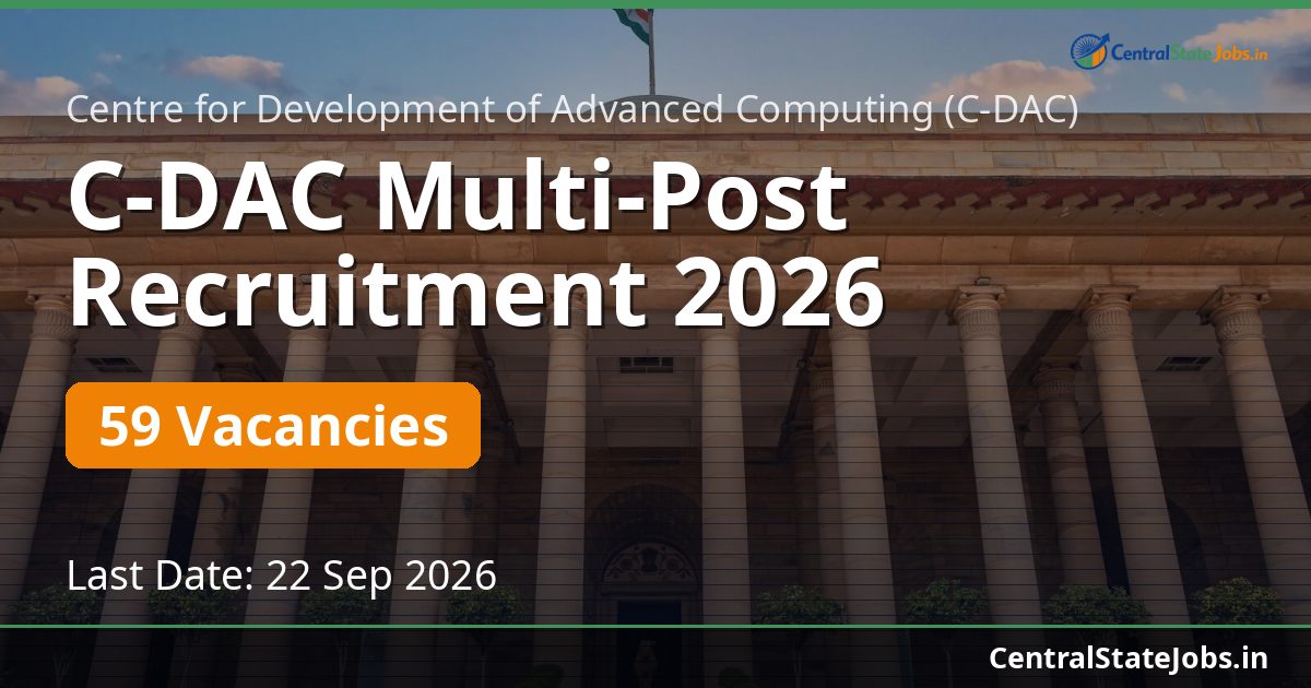 C-DAC Multi-Post Recruitment 2026 — 59 Vacancies