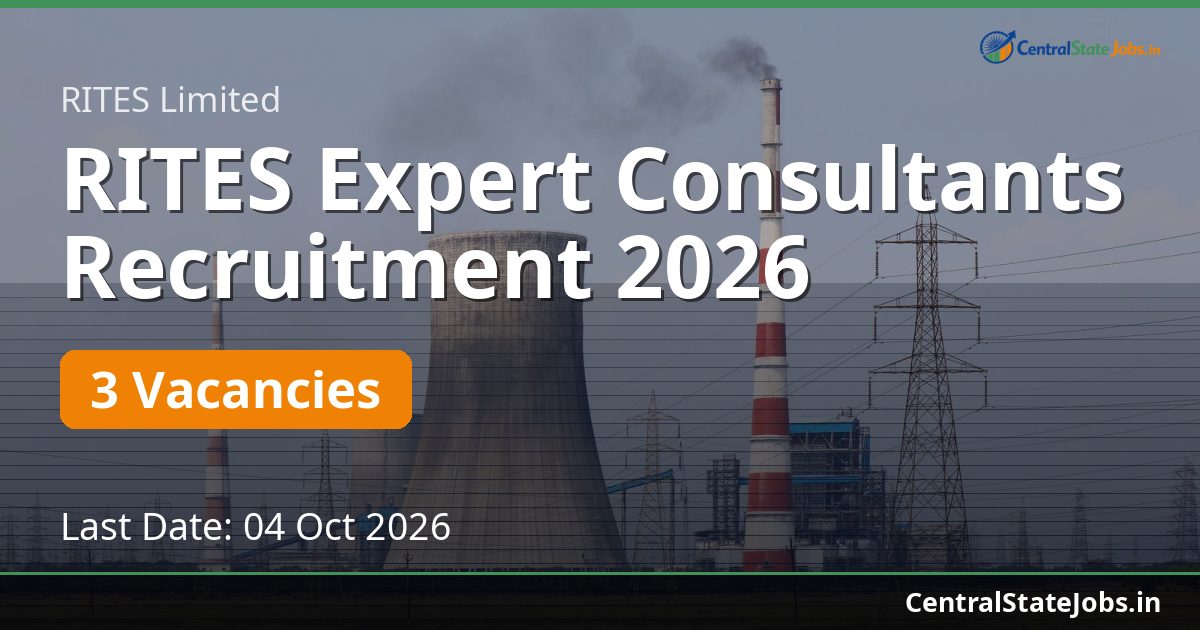 RITES Expert Consultants Recruitment 2026