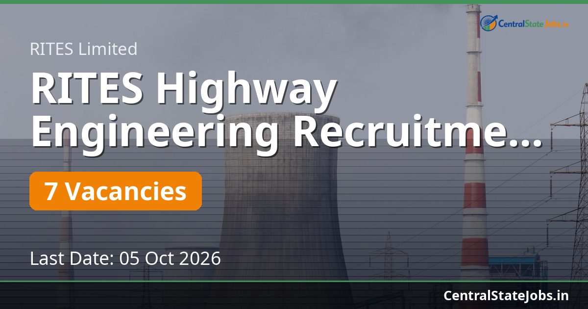 RITES Highway Engineering Recruitment 2026