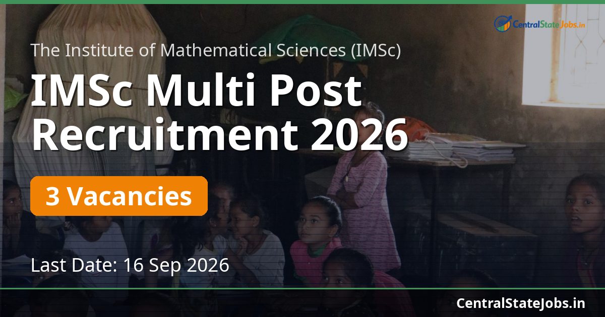 IMSc Multi Post Recruitment 2026