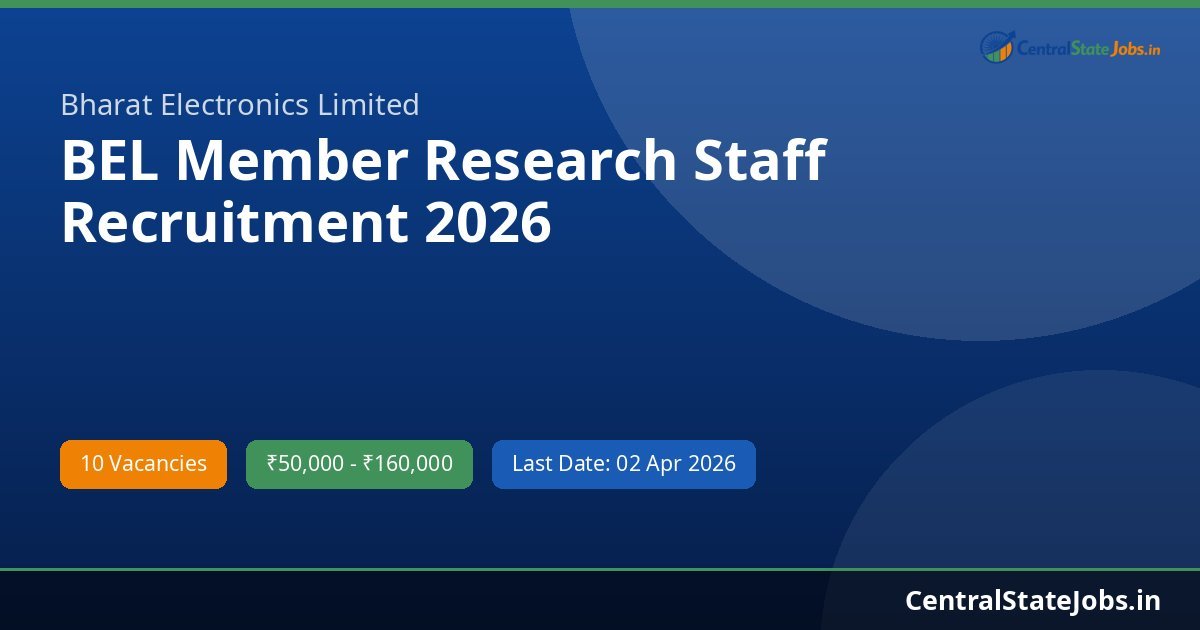 BEL Member Research Staff Recruitment 2026