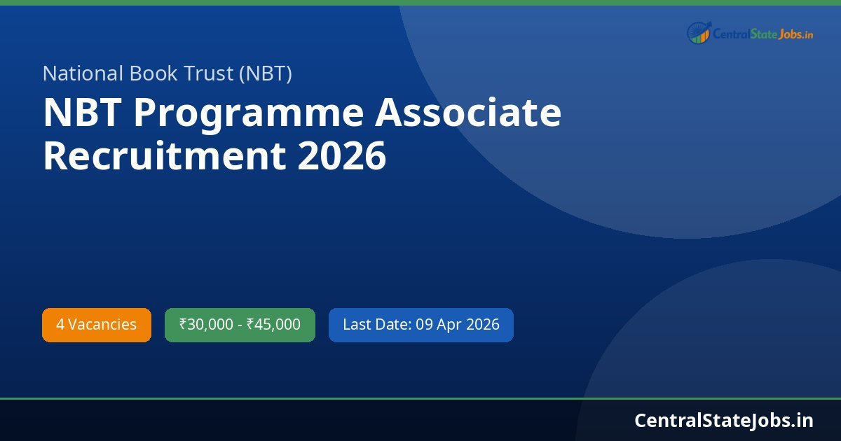 NBT Programme Associate Recruitment 2026