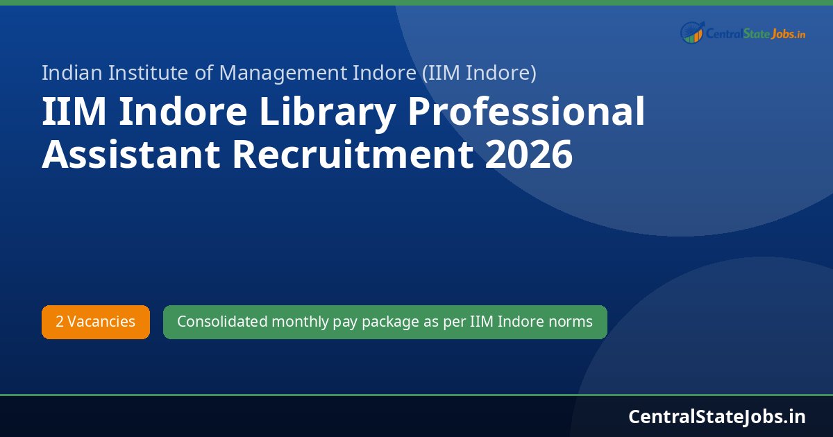 IIM Indore Library Professional Assistant Recruitment 2026