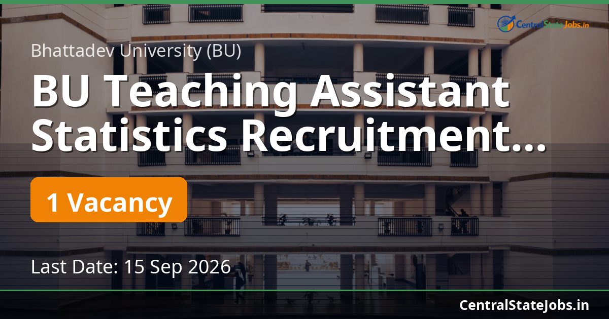 BU Teaching Assistant Statistics Recruitment 2026