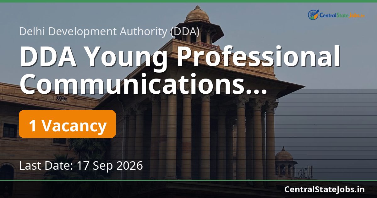 DDA Young Professional Communications Recruitment 2026