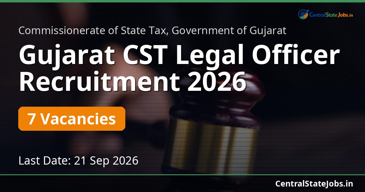 Gujarat CST Legal Officer Recruitment 2026