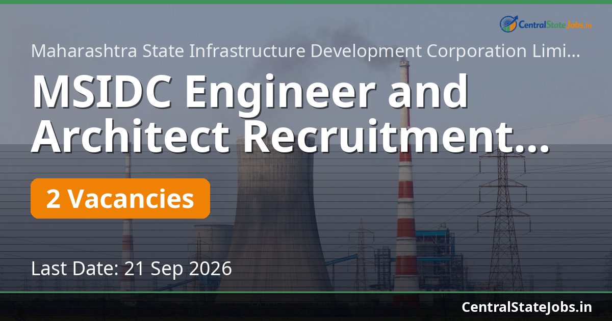MSIDC Engineer and Architect Recruitment 2026