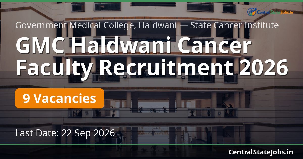 GMC Haldwani Cancer Faculty Recruitment 2026