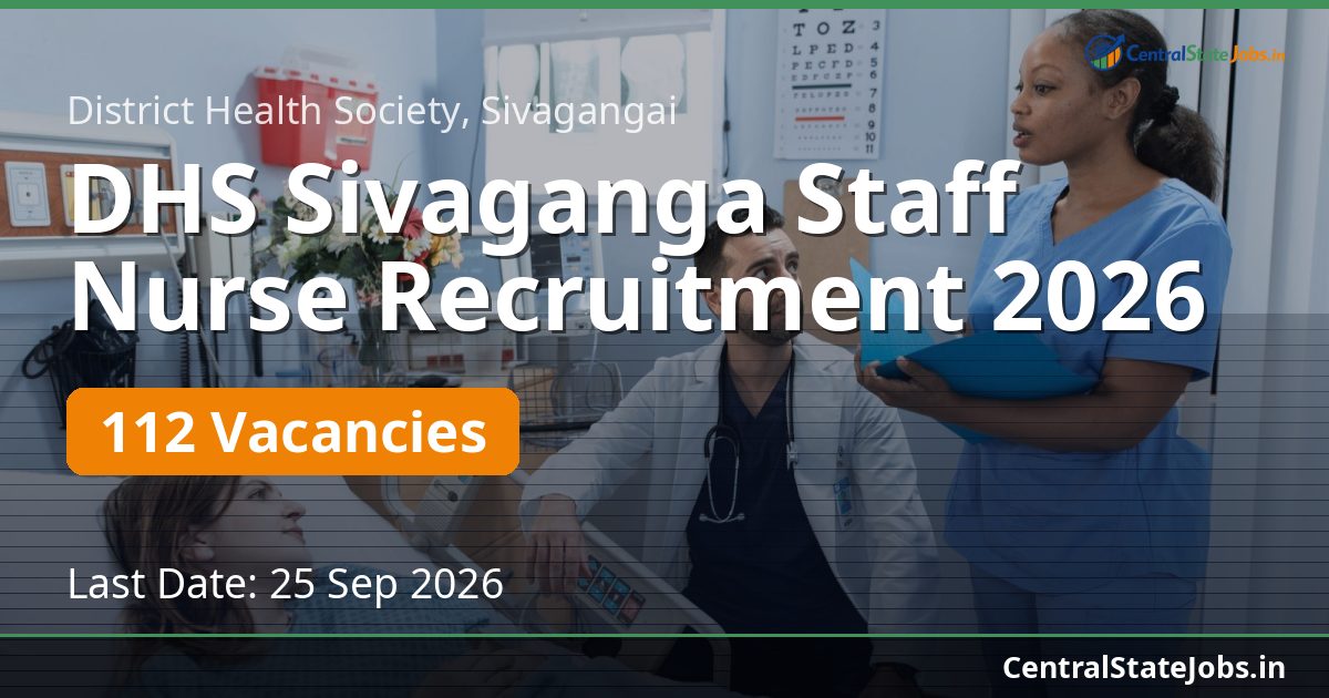 DHS Sivaganga Staff Nurse Recruitment 2026 — 112 Vacancies