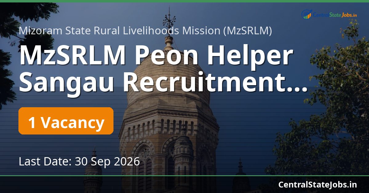 MzSRLM Peon Helper Sangau Recruitment 2026
