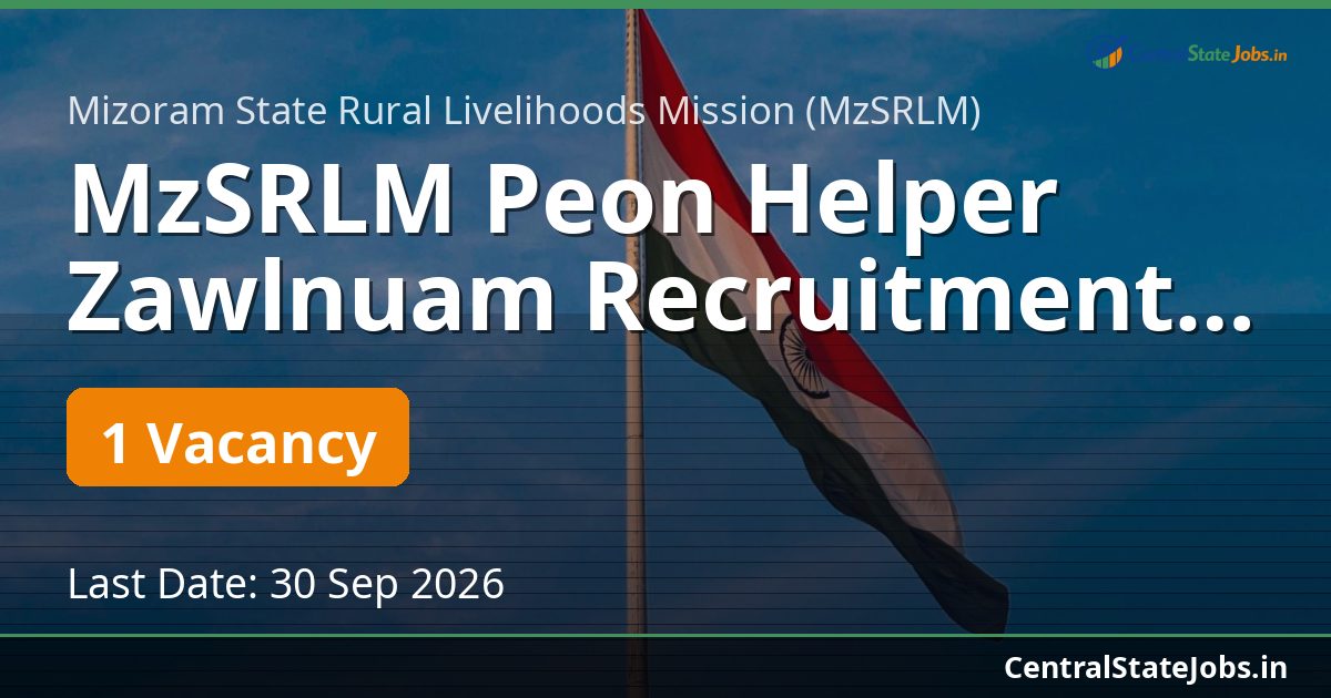 MzSRLM Peon Helper Zawlnuam Recruitment 2026