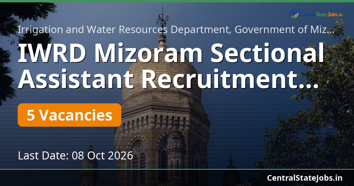 IWRD Mizoram Sectional Assistant Recruitment 2026