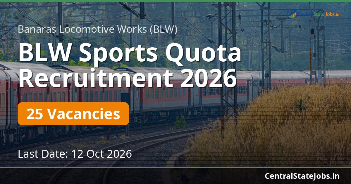 BLW Sports Quota Recruitment 2026