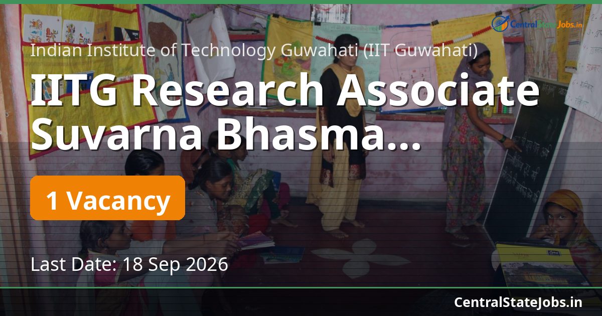 IITG Research Associate Suvarna Bhasma Recruitment 2026