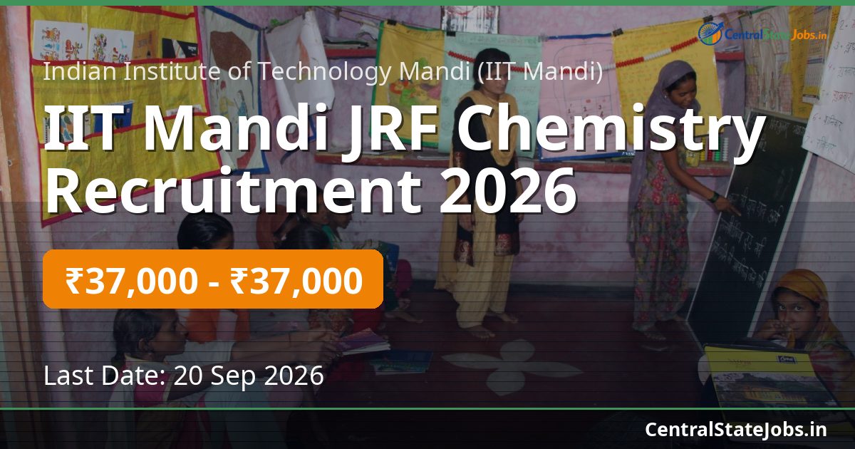 IIT Mandi JRF Chemistry Recruitment 2026