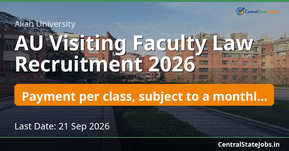 AU Visiting Faculty Law Recruitment 2026