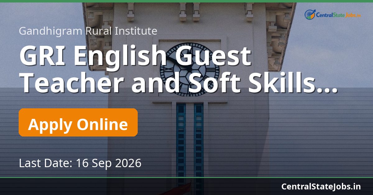 GRI English Guest Teacher and Soft Skills Trainer 2026