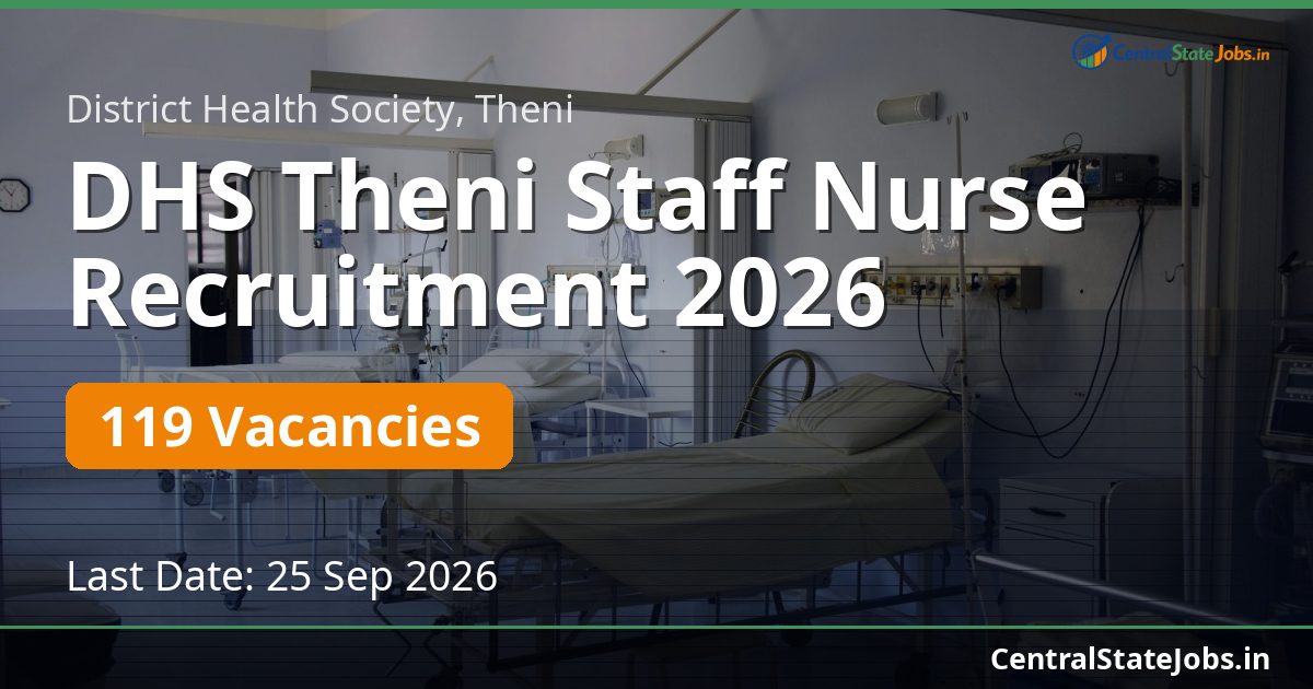 DHS Theni Staff Nurse Recruitment 2026 — 119 Vacancies