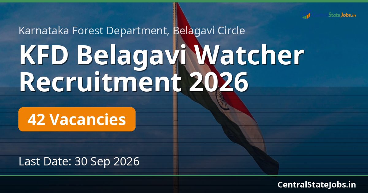 KFD Belagavi Watcher Recruitment 2026 — 42 Vacancies