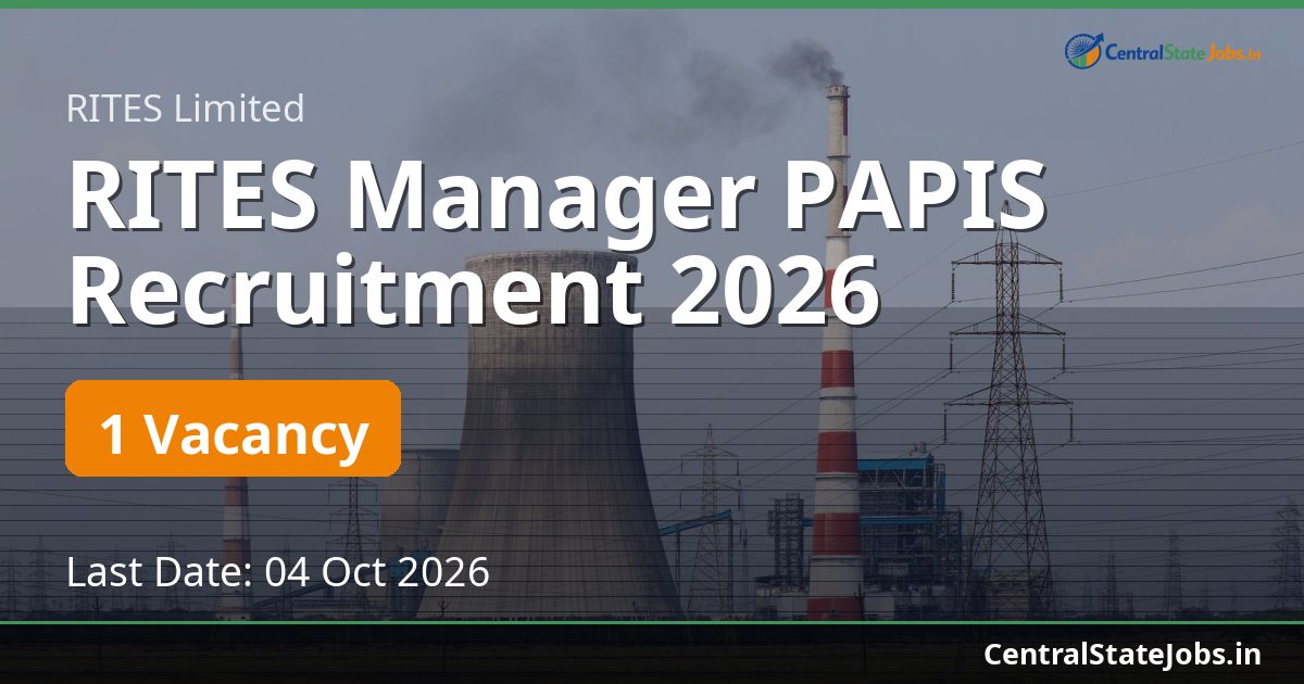 RITES Manager PAPIS Recruitment 2026